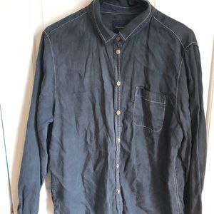 American eagle gray distressed button down size XL